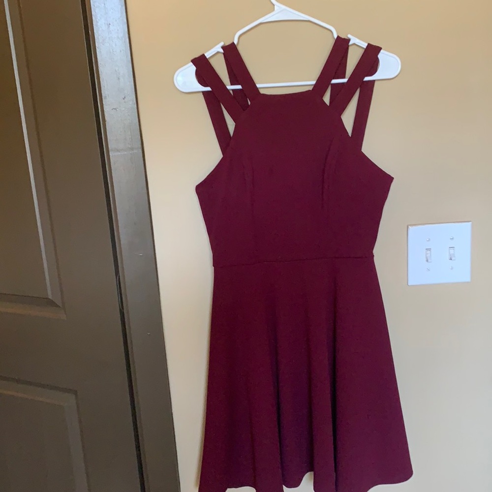 Red mini dress